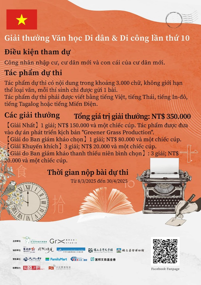 Giải thưởng Văn học dành cho di dân mới và lao động di trú lần thứ 10 Giải thưởng Văn học dành cho di dân mới và lao động di trú lần thứ 10